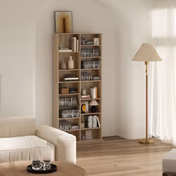HOMCOM 640 CD Storage Unit 360 DVD Storage Tower w/ 18 Compartments Natural - Additional view 7