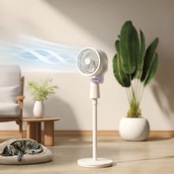 HOMCOM Pedestal Fan, Air Circulation Fan with Oscillating, Tilt, White