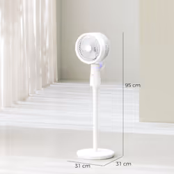 HOMCOM Pedestal Fan, Air Circulation Fan with Oscillating, Tilt, White