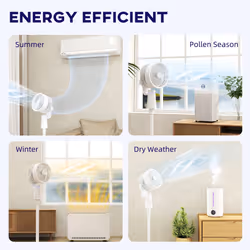 HOMCOM Pedestal Fan, Air Circulation Fan with Oscillating, Tilt, White
