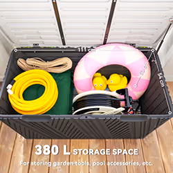Outsunny 380L Garden Storage Box Waterproof Outdoor Storage Box