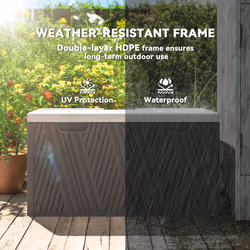 Outsunny 380L Garden Storage Box Waterproof Outdoor Storage Box - Additional view 4
