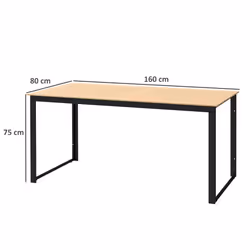 Outsunny Garden Table for 6 People with Slatted Table Top, Metal Frame, Teak