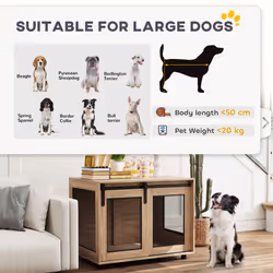 PawHut Dog Crate Furniture w/ Sliding Door, for Medium Dogs, Brown - Additional view 5