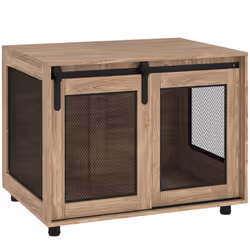 PawHut Dog Crate Furniture w/ Sliding Door, for Medium Dogs, Brown - Additional view 7