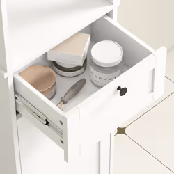 HOMCOM Slim Bathroom Storage Unit with Tilt-Out Laundry Cabinet Drawer White - Additional view 8