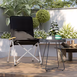 Outsunny Padded Camp Chair Outdoor High Back Folding Recliner with Bag Black - Additional view 7