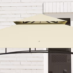 Outsunny 8' x 5' Grill Gazebo Canopy with 2 Side Shelves, Hook, Beige - Additional view 6