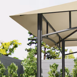 Outsunny 8' x 5' Grill Gazebo Canopy with 2 Side Shelves, Hook, Beige - Additional view 7