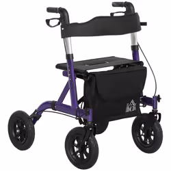 HOMCOM Rollator Walker with Seat, Backrest, Bag, All-terrain Wheels - Additional view 8