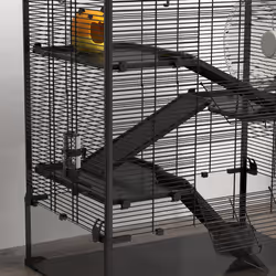 PawHut 4-Tier Hamster Cage w/ Deep Tempered Glass Bottom, 78.5 x 48.5 x 80cm - Additional view 7
