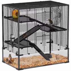 PawHut 4-Tier Hamster Cage w/ Deep Tempered Glass Bottom, 78.5 x 48.5 x 80cm - Additional view 8