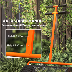 Outsunny Compost Spreader, 24" Garden Spreader w/ Height Adjustable Handle