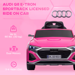 AIYAPLAY Audi Q8 e-tron Sportback Licensed Kids Electric Car w/ Remote - Pink - Additional view 7