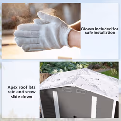 Outsunny 7 x 4ft Upgraded Metal Shed with Lock, Easy to Assemble, Light Grey - Additional view 6
