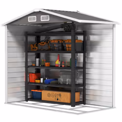 Outsunny 7 x 4ft Upgraded Metal Shed with Lock, Easy to Assemble, Light Grey - Additional view 7