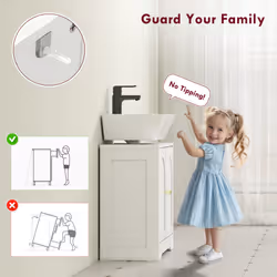 HOMCOM Modern Under Sink Cabinet for Basin without or with Pedestal, White - Additional view 5