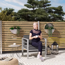 Outsunny Patio Furniture Aluminium Armchair with Cushions, Charcoal Grey