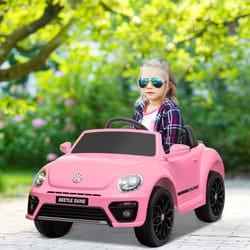 AIYAPLAY Volkswagen Beetle Licensed 12V Ride on Car w/ Remote Control, Pink
