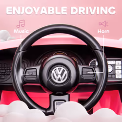 AIYAPLAY Volkswagen Beetle Licensed 12V Ride on Car w/ Remote Control, Pink - Additional view 4