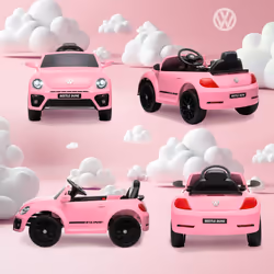 AIYAPLAY Volkswagen Beetle Licensed 12V Ride on Car w/ Remote Control, Pink - Additional view 5