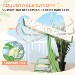 AIYAPLAY Kids Garden Swing Chair, Swing Seat with Adjustable Canopy, Green - Additional view 4