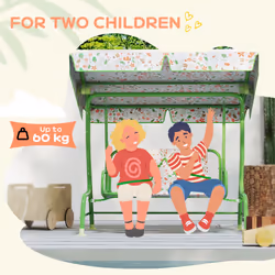 AIYAPLAY Kids Garden Swing Chair, Swing Seat with Adjustable Canopy, Green - Additional view 6