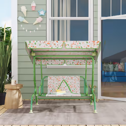 AIYAPLAY Kids Garden Swing Chair, Swing Seat with Adjustable Canopy, Green - Additional view 7