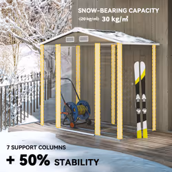 Outsunny 7 x 4ft Upgraded Metal Shed with Lock, Easy to Assemble, Dark Grey