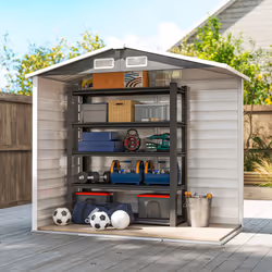 Outsunny 7 x 4ft Upgraded Metal Shed with Lock, Easy to Assemble, Dark Grey - Additional view 8