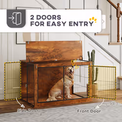 PawHut Dog Crate Furniture with Openable Top, Two Doors, for XL Dogs - Additional view 4