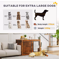 PawHut Dog Crate Furniture with Openable Top, Two Doors, for XL Dogs - Additional view 7