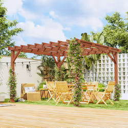 Outsunny 3.3 x 3.3(m) Wooden Pergola Kit, Graden Pergola Gazebo
