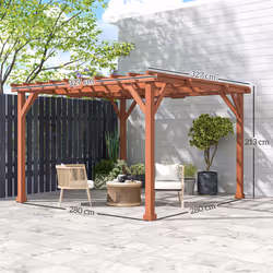 Outsunny 3.3 x 3.3(m) Wooden Pergola Kit, Graden Pergola Gazebo