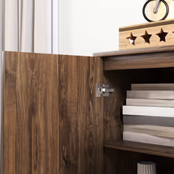 HOMCOM Sideboard Storage Cabinet with Luxurious Steel Lines Steel Legs Brown - Additional view 7
