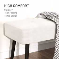 HOMCOM End of Bed Bench with Thick Padding for Entryway, Cream White