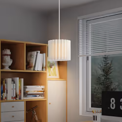HOMCOM Linen Pendant Light, E27 Lampshade for Living Room, Bedroom, White - Additional view 4