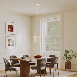 HOMCOM Linen Pendant Light, E27 Lampshade for Living Room, Bedroom, White - Additional view 5