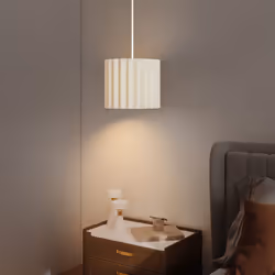 HOMCOM Linen Pendant Light, E27 Lampshade for Living Room, Bedroom, White - Additional view 6