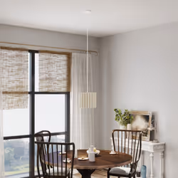 HOMCOM Linen Pendant Light, E27 Lampshade for Living Room, Bedroom, White - Additional view 7