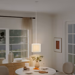 HOMCOM Linen Pendant Light, E27 Lampshade for Living Room, Bedroom, White - Additional view 8