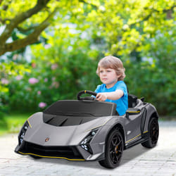 AIYAPLAY 12V Lamborghini Autentica Licensed Ride on Car, Grey