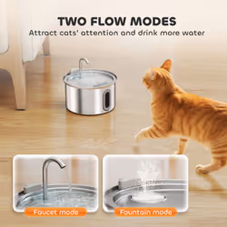 PawHut 2.5L Cat Water Fountain for Drinking Stainless Steel Ultra-Silent - Additional view 6