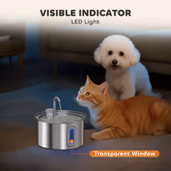 PawHut 2.5L Cat Water Fountain for Drinking Stainless Steel Ultra-Silent - Additional view 8