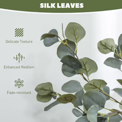 HOMCOM 2 Pack Artificial Plants, Faux Silk Eucalyptus Trees, 120cm - Additional view 4
