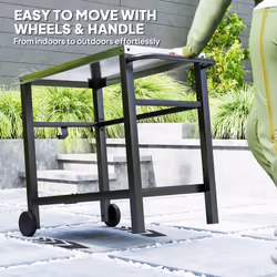 Outsunny Outdoor BBQ Table with Shelf, Outdoor Kitchen, Charcoal Grey - Additional view 5