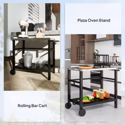 Outsunny Outdoor BBQ Table with Shelf, Outdoor Kitchen, Charcoal Grey - Additional view 7