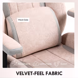 HOMCOM Gamer Computer Chair, Gaming Chair with Swivel Wheels, Pale Pink - Additional view 4