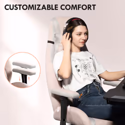 HOMCOM Gamer Computer Chair, Gaming Chair with Swivel Wheels, Pale Pink - Additional view 8