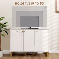 HOMCOM Sideboard with Adjustable Shelves & Doors for Living Room, White - Additional view 6